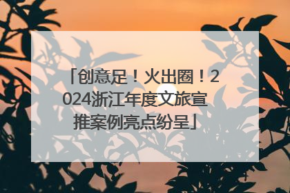 创意足！火出圈！2024浙江年度文旅宣推案例亮点纷呈