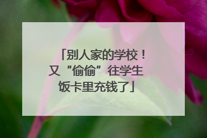 别人家的学校！又“偷偷”往学生饭卡里充钱了