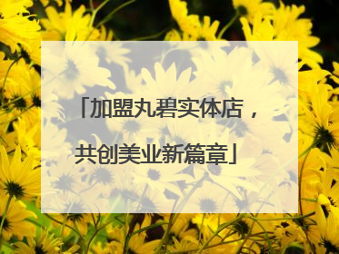 加盟丸碧实体店，共创美业新篇章