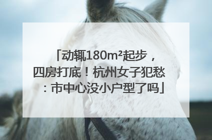 动辄180m²起步，四房打底！杭州女子犯愁：市中心没小户型了吗