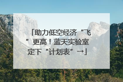 助力低空经济“飞”更高！蓝天实验室定下“计划表”→