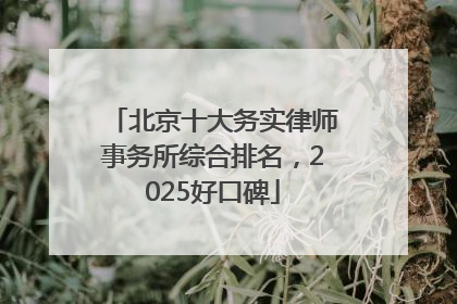 北京十大务实律师事务所综合排名，2025好口碑