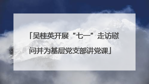 吴桂英开展“七一”走访慰问并为基层党支部讲党课