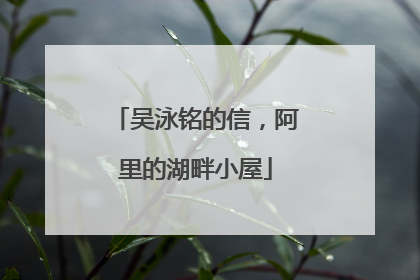 吴泳铭的信,阿里的湖畔小屋