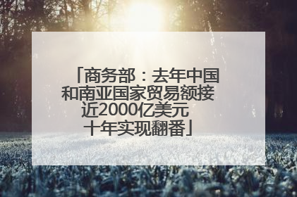 商务部：去年中国和南亚国家贸易额接近2000亿美元 十年实现翻番