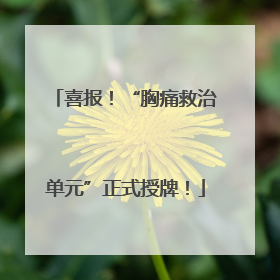 喜报！“胸痛救治单元”正式授牌！