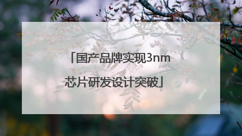 国产品牌实现3nm芯片研发设计突破