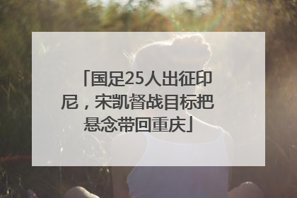 国足25人出征印尼，宋凯督战目标把悬念带回重庆