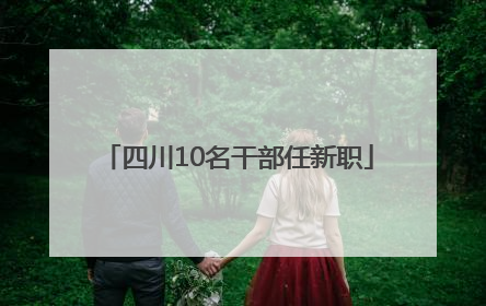 四川10名干部任新职