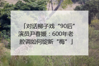 对话柳子戏“90后”演员尹春媛：600年老腔调如何绽新“梅”