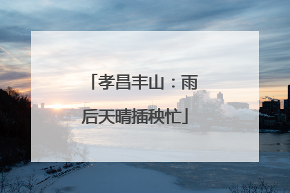 孝昌丰山：雨后天晴插秧忙