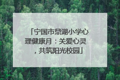 宁国市鼎湖小学心理健康月：关爱心灵，共筑阳光校园