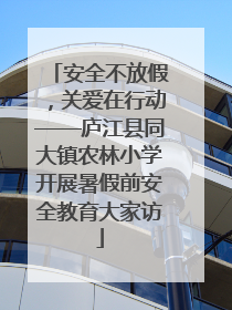 安全不放假，关爱在行动——庐江县同大镇农林小学开展暑假前安全教育大家访