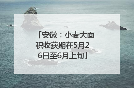 安徽：小麦大面积收获期在5月26日至6月上旬