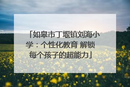 如皋市丁堰镇刘海小学：个性化教育 解锁每个孩子的超能力