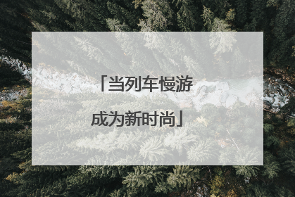 当列车慢游成为新时尚