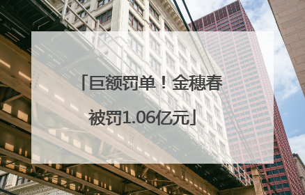 巨额罚单！金穗春被罚1.06亿元