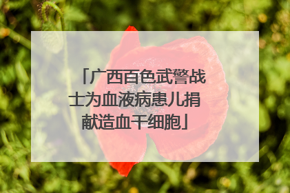 广西百色武警战士为血液病患儿捐献造血干细胞