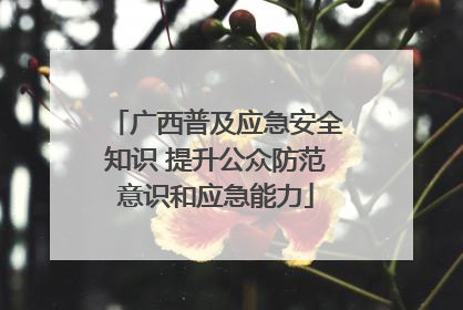 广西普及应急安全知识 提升公众防范意识和应急能力