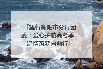 建行衡阳市分行团委：爱心护航高考季 温情筑梦向前行