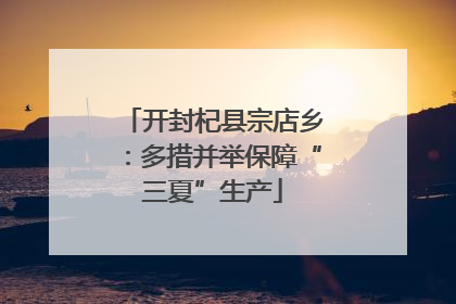 开封杞县宗店乡：多措并举保障“三夏”生产