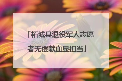 柘城县退役军人志愿者无偿献血显担当