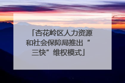 杏花岭区人力资源和社会保障局推出“三快”维权模式