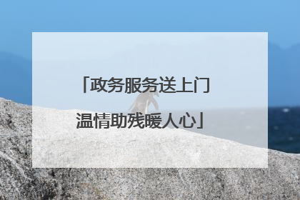政务服务送上门 温情助残暖人心