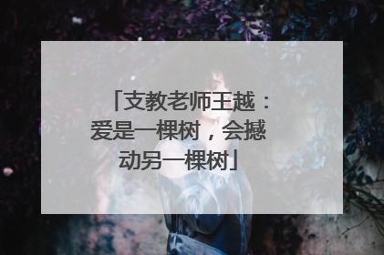 支教老师王越：爱是一棵树，会撼动另一棵树