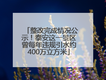 整改完成情况公示！泰安这一景区曾每年违规引水约400万立方米