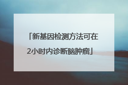 新基因检测方法可在2小时内诊断脑肿瘤