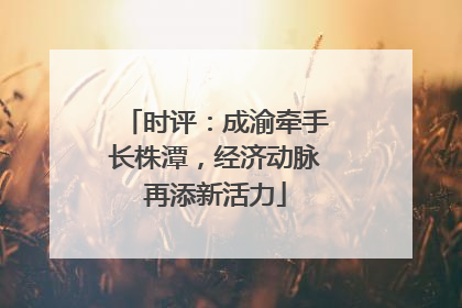 时评：成渝牵手长株潭，经济动脉再添新活力