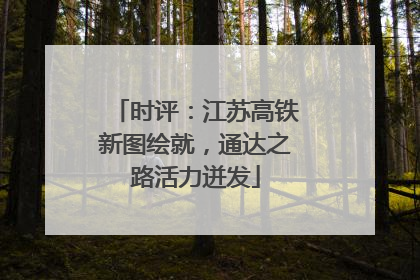 时评：江苏高铁新图绘就，通达之路活力迸发