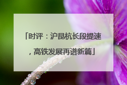 时评：沪昆杭长段提速，高铁发展再谱新篇