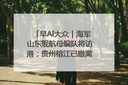 早AI大众｜海军山东舰航母编队将访港；贵州榕江已撤离转移群众超4万人