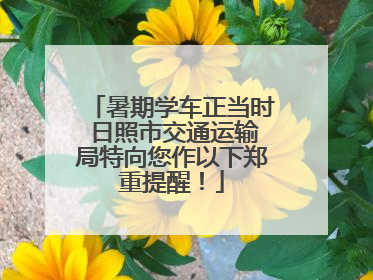 暑期学车正当时 日照市交通运输局特向您作以下郑重提醒！