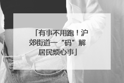 有事不用跑！沪郊街道一“码”解居民烦心事