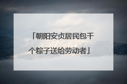 朝阳安贞居民包千个粽子送给劳动者