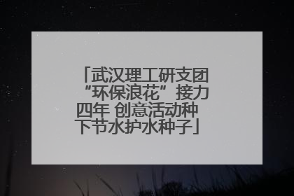 武汉理工研支团“环保浪花”接力四年 创意活动种下节水护水种子