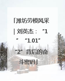 潍坊劳模风采｜刘英杰：“1”“1.01”“2”背后的奋斗密码