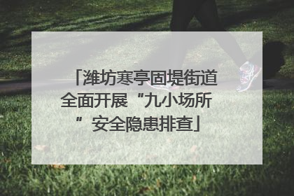 潍坊寒亭固堤街道全面开展“九小场所”安全隐患排查