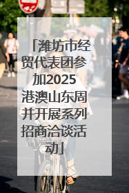 潍坊市经贸代表团参加2025港澳山东周并开展系列招商洽谈活动