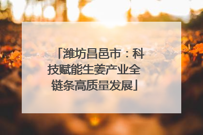 潍坊昌邑市：科技赋能生姜产业全链条高质量发展