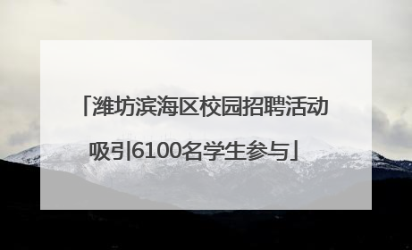 潍坊滨海区校园招聘活动吸引6100名学生参与
