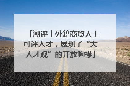 潮评丨外籍商贸人士可评人才，展现了“大人才观”的开放胸襟