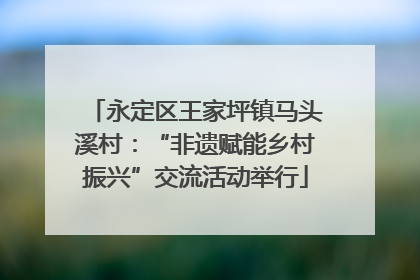 永定区王家坪镇马头溪村：“非遗赋能乡村振兴”交流活动举行