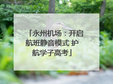 永州机场：开启航班静音模式 护航学子高考