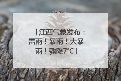 江西气象发布：雷雨！暴雨！大暴雨！骤降7℃
