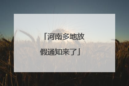 河南多地放假通知来了