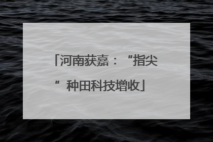 河南获嘉：“指尖”种田科技增收